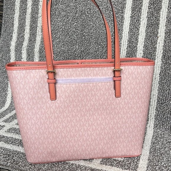 Michael Kors Jet Set Travel Medium Carryall Tote Sherbert Multi - Picture 6 of 16